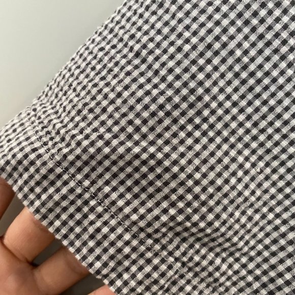 Five Four Mens Los Angeles Button Down Gingham Plaid Shirt Black White Large - Picture 6 of 8